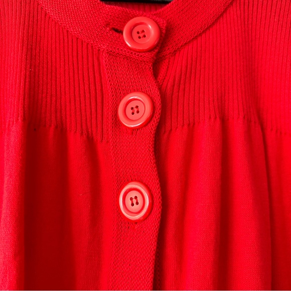Kim Rogers Sweater Womens M Medium Red Cardigan 3 Button 3 Quarter Sleeve - Picture 2 of 7